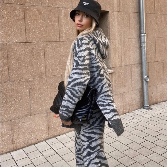 Zara Set - Animal Jacquard Wool and Alpaca Blend Sweatshirt & Pants - Picture 5 of 16